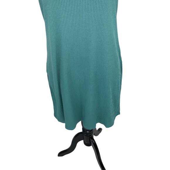ModCloth Women's L Large Mini Sheath Dress Ribbed Short Sleeve Green Crewneck - Picture 3 of 6